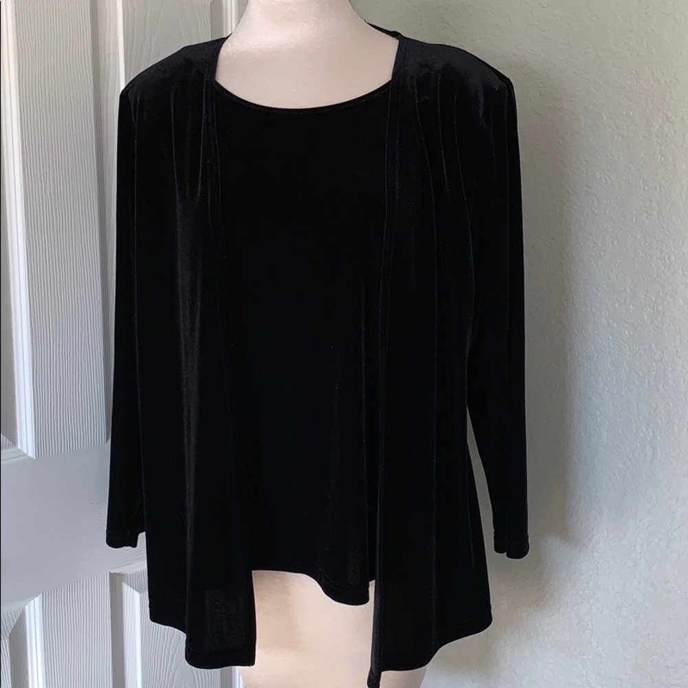 Vintage Velvet Long Sleeve Jacket Top